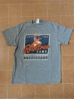 Realtree Gray Short-Sleeve Tee with Orange Logo